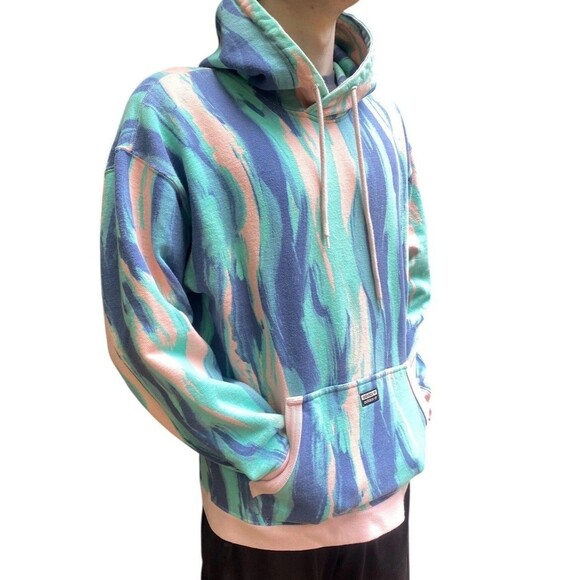 Adidas Originals Pullover Hoodie Sweatshirt Men's Medium Pastel Marbled TV Worn - Picture 2 of 11